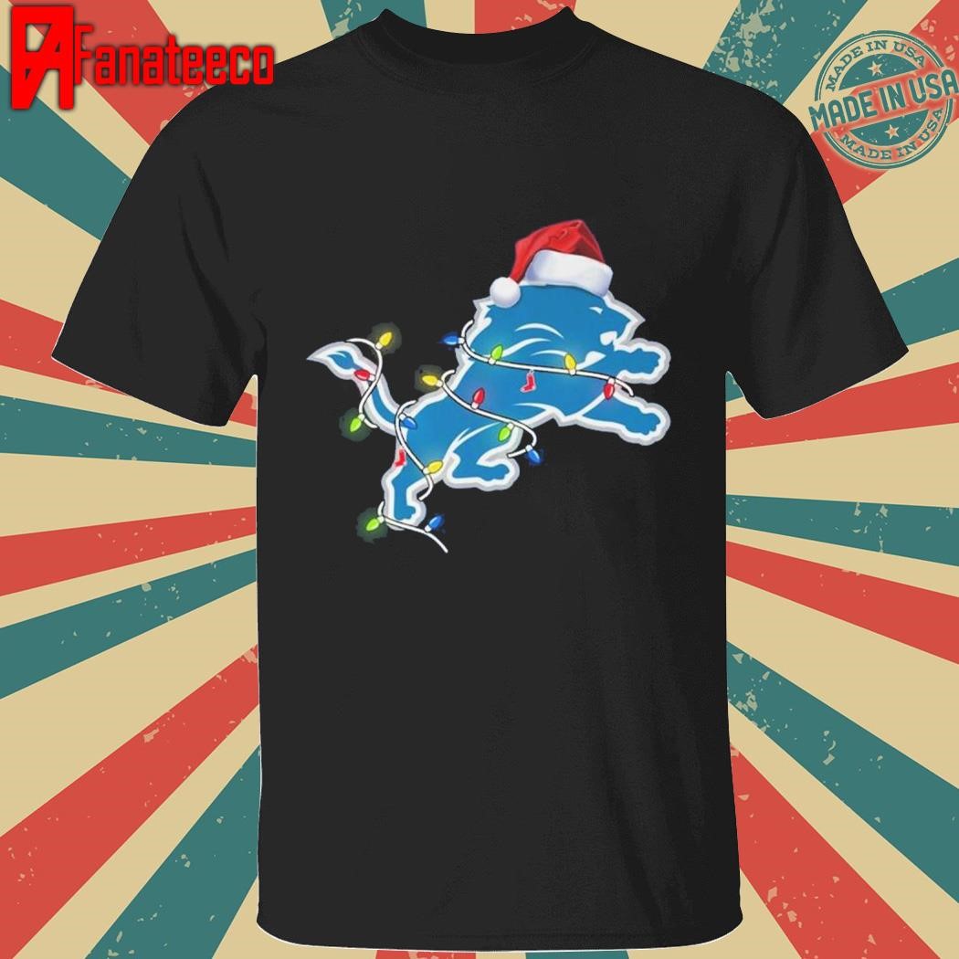 Premium Detroit Lions Light Merry Christmas 2024 Shirt