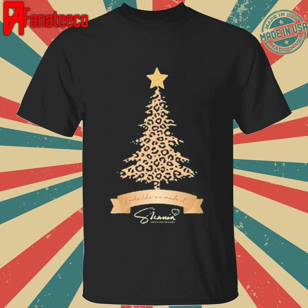 Shania Twain Foundation Leopard Christmas Tree Tee Shirt