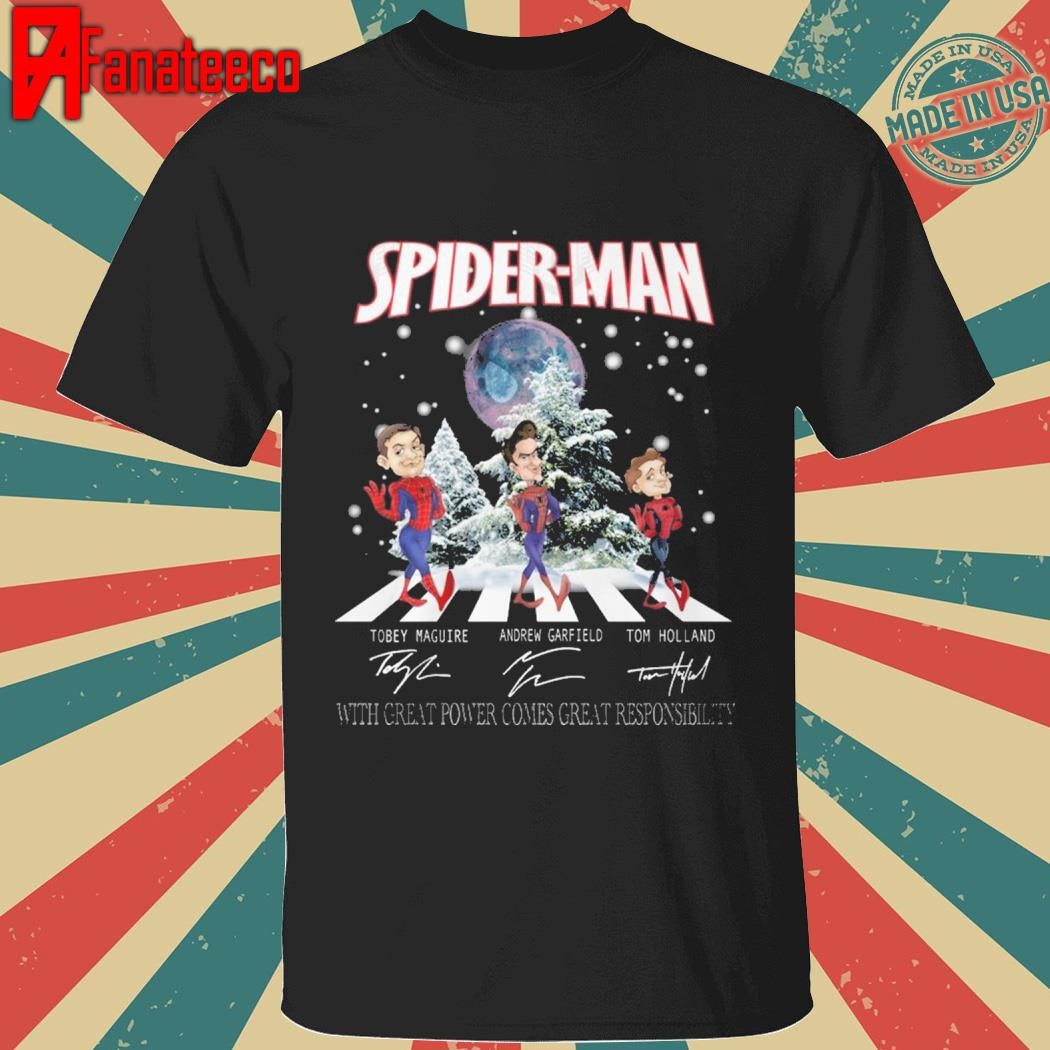 Spider Man Tobey Maguire – Andrew Garfield – Tom Holland Signatures shirt