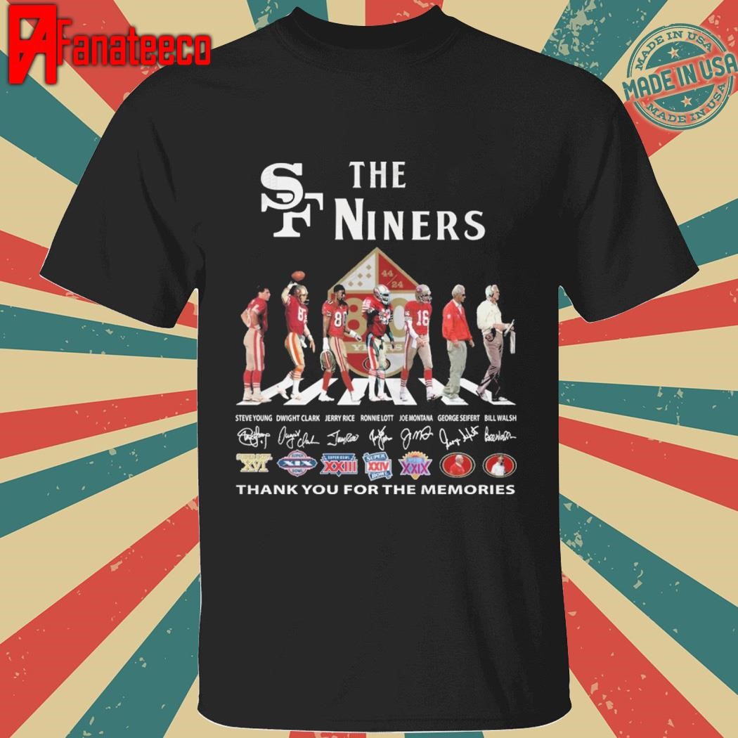 The Niners San Francisco 49ers Siganture Thank You For The Memories signatures shirt