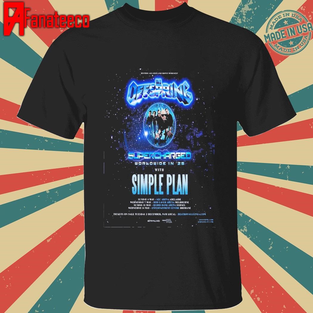 The Offspring Supercharged Worldwide In 25 With Simple Plan Australia Tour Dates List shirt