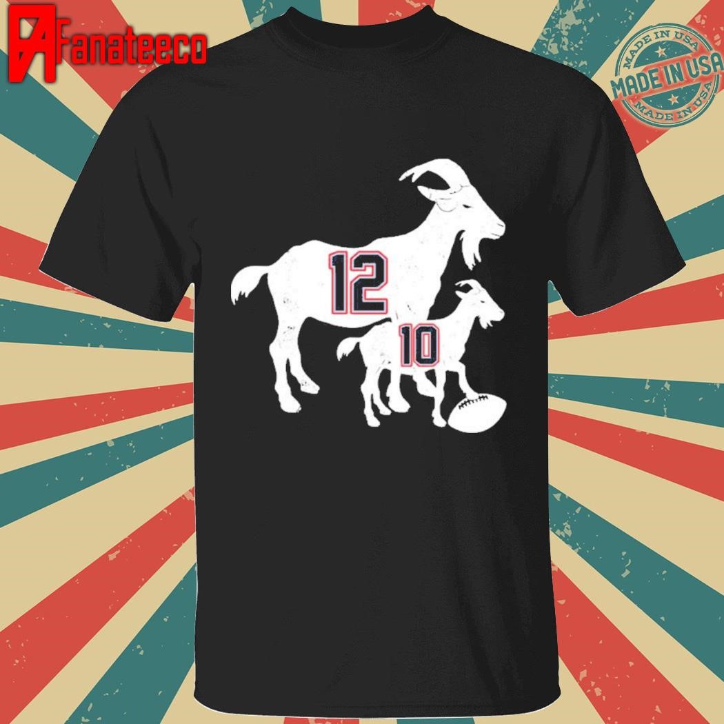 Tom Brady Goat 12 And Drake Maye Baby Goat 10 Shirt