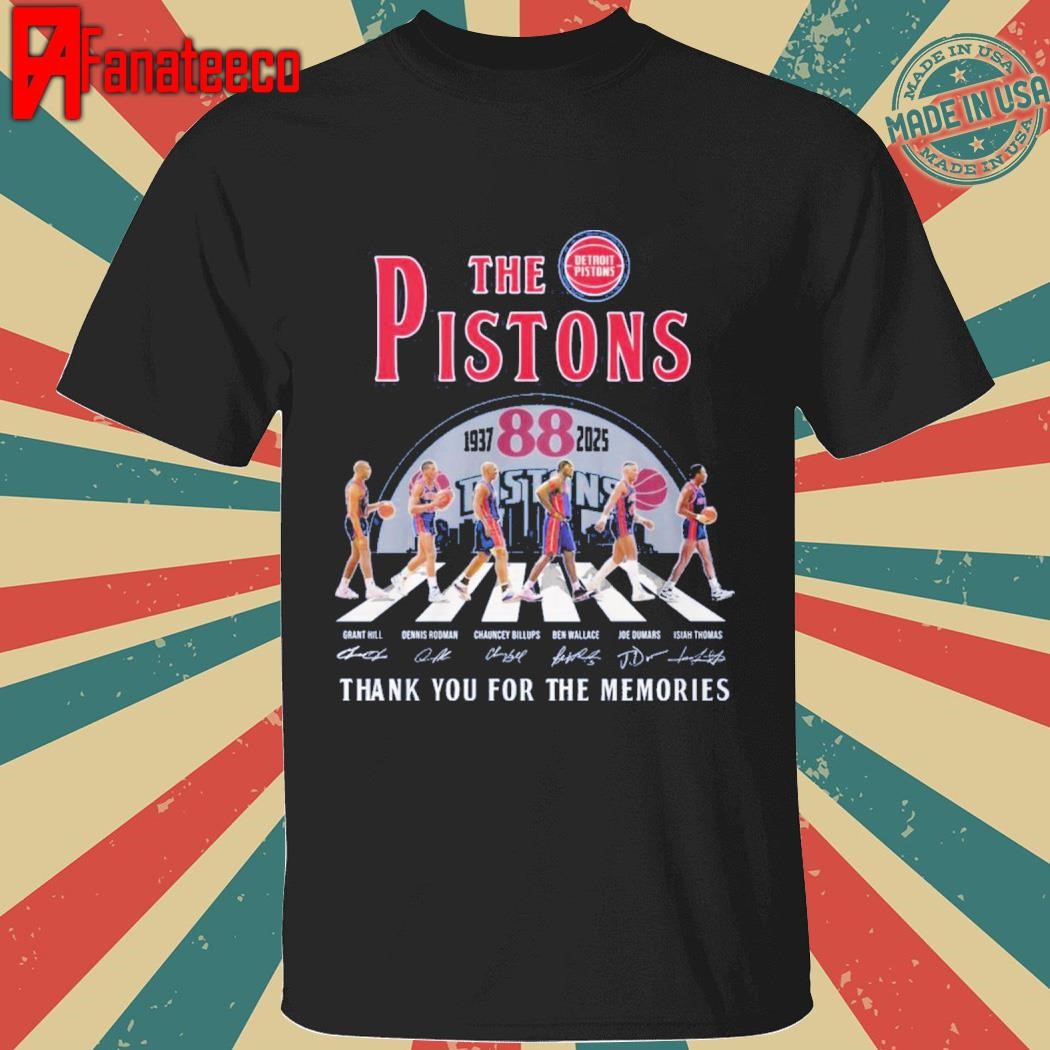 Top NBA Detroit Pistons 88th 1937-2025 Thank You For The Memories signatures shirt