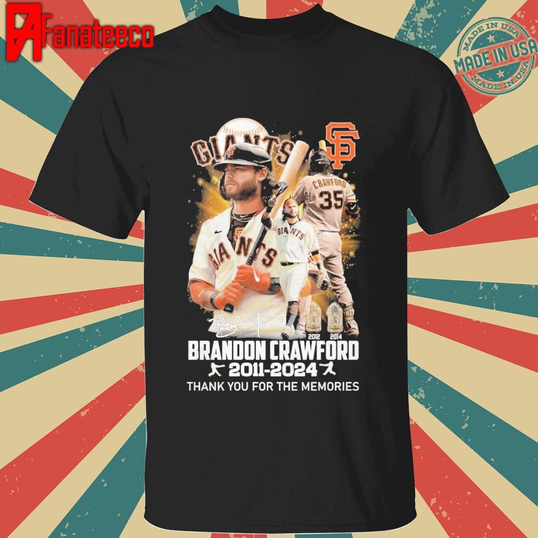 Top San Francisco Giants Brandon Crawford 2011-2024 Signature Thank You For The Memories shirt