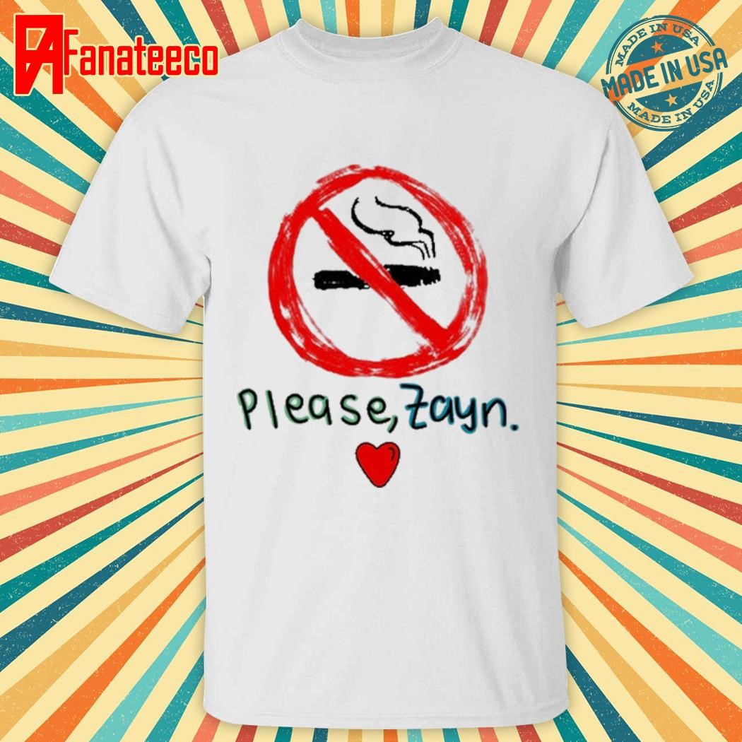 Top Stop Smoking Please Zayn Tee Shirt