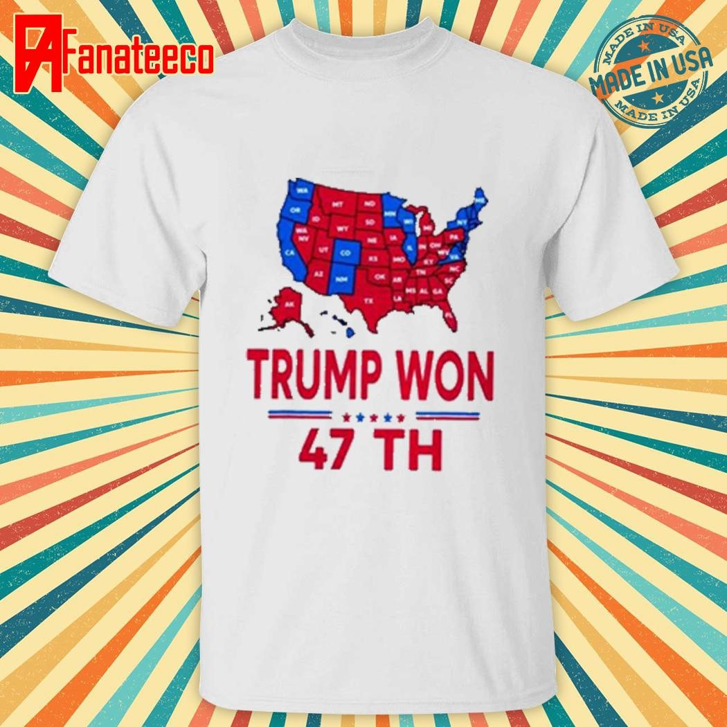 Trump Won 47th President Ballot Map Shirt