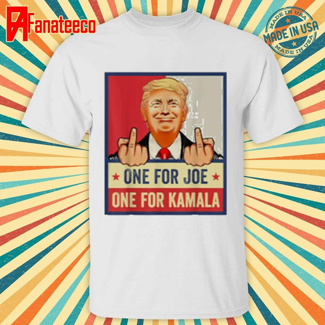 Trump middle fingers one for joe one for kamala shirt