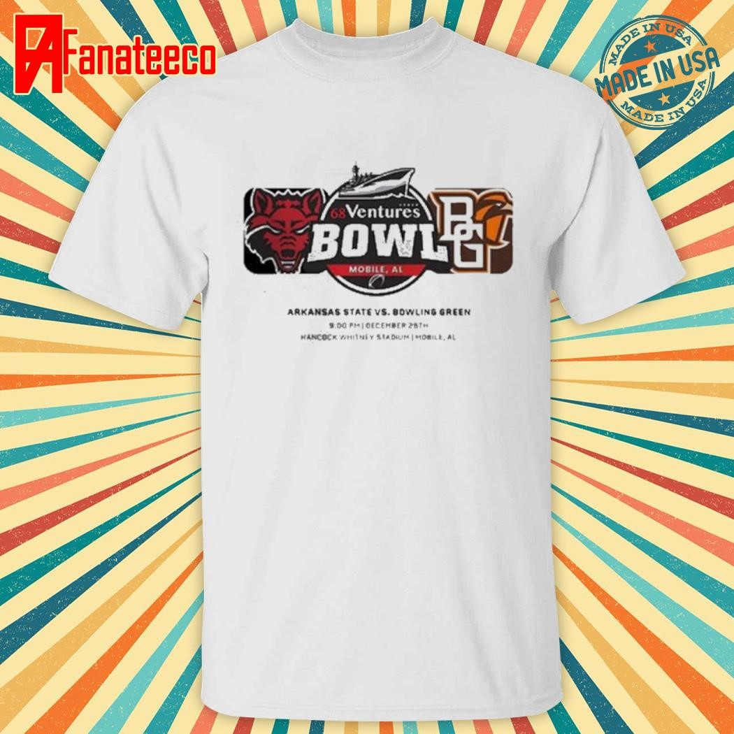 68 Ventures Bowl Arkansas Razorbacks Vs Bowling Green Falcons Matchup At Hancock Whitney Stadium In Mobile AL On December 26th 2024 NCAA Unisex T-Shirt