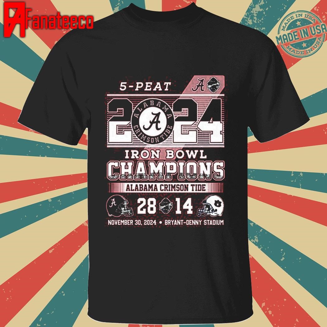 Alabama Crimson Tide 2024 5-Peat Iron Bowl Champions Cheer T-Shirt