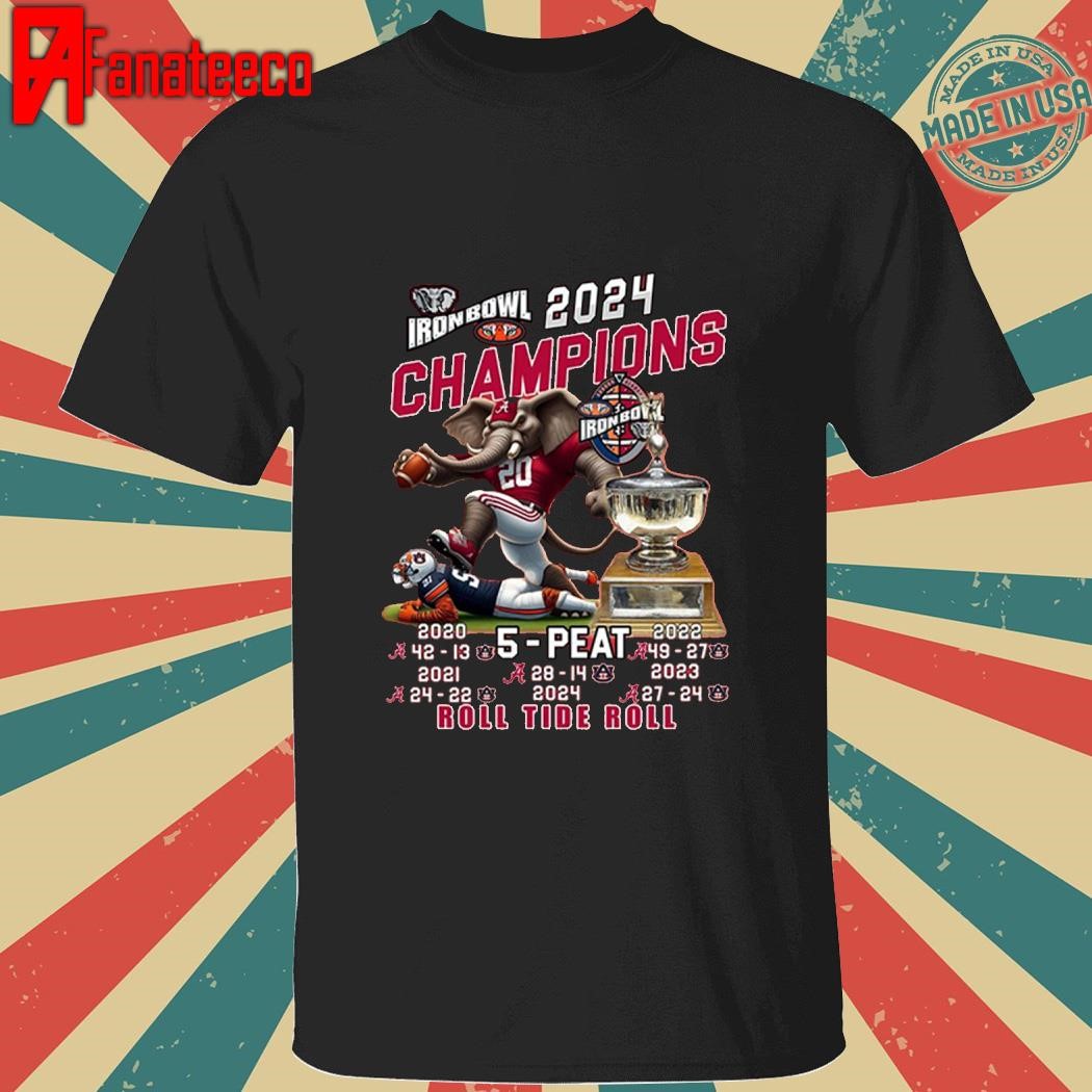 Alabama Crimson Tide 2024 Champions Iron Bowl Roll Tide Roll T-Shirt