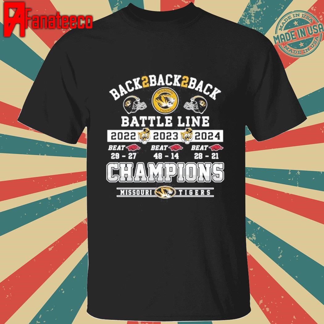 Back 2 Back 2 Back Battle Line Champions Missouri Tigers shirt