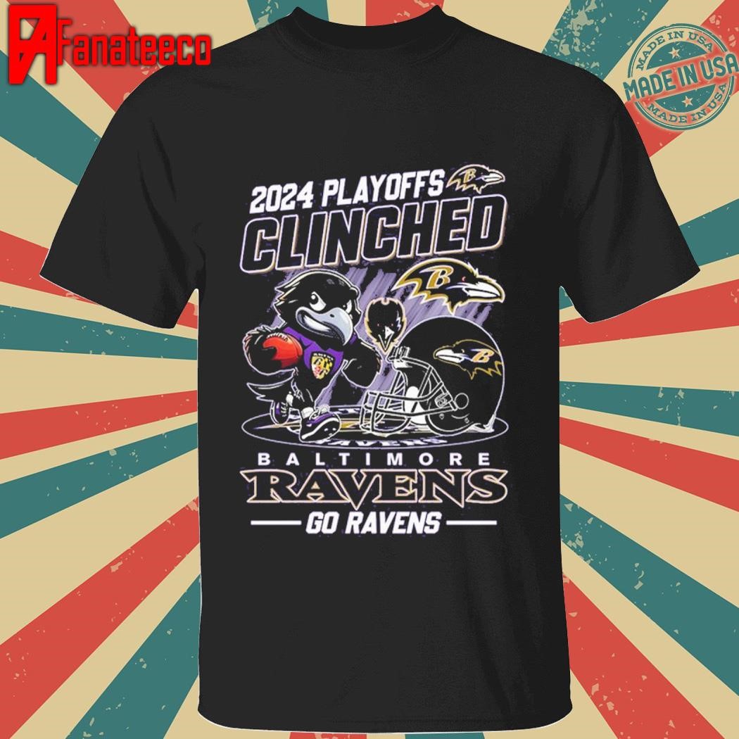 Baltimore Ravens 2024 Playoffs Clinched Go Ravens T Shirt