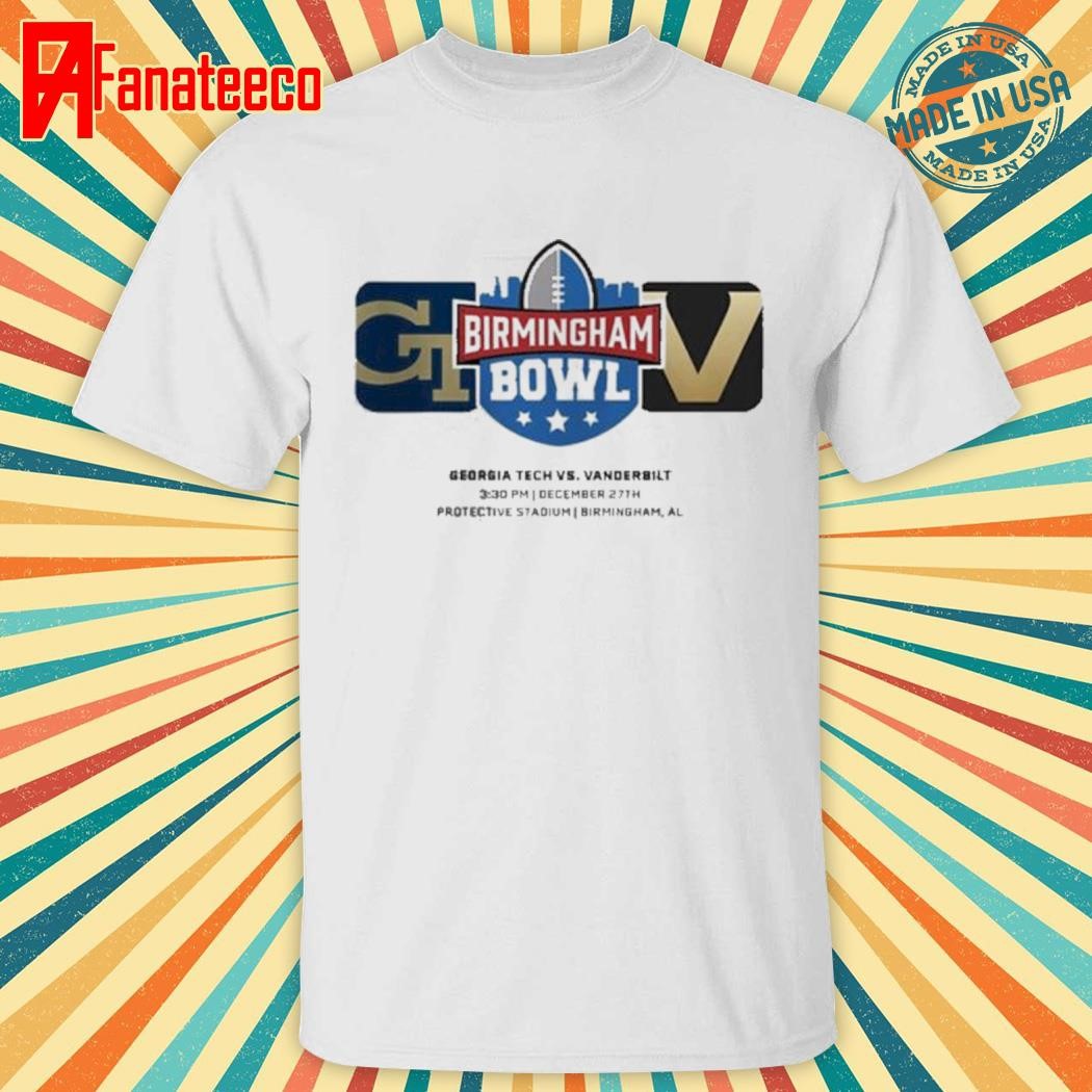 Birmingham Bowl Georgia Tech Yellow Jackets Vs Vanderbilt Commodores Matchup At Protective Stadium In Birmingham AL On December 27th 2024 NCAA Unisex T-Shirt