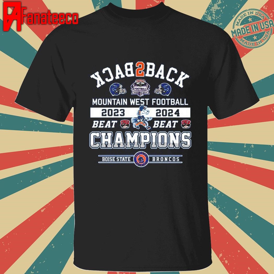 Boise State Broncos Back2Back Mountain West Football Champions 2024 T-Shirt