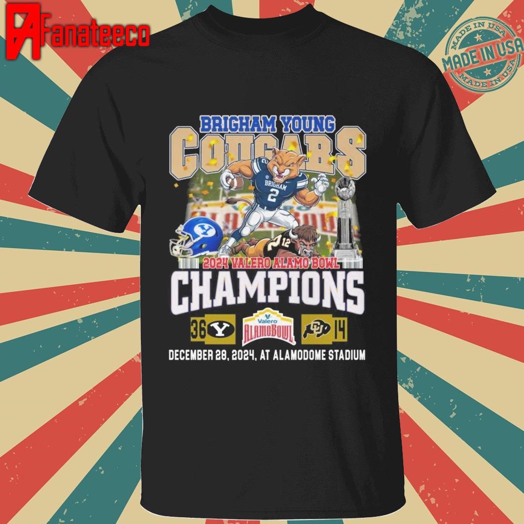 Brigham Young Cougars 2024 Valero Alamo Bowl Champions at alamodome stadium shirt