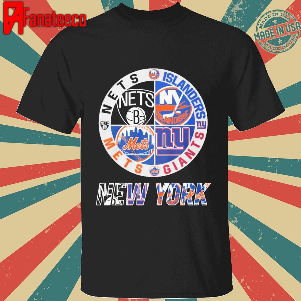 Brooklyn Nets x New York Mets x New York Giants x New York Islanders 2025 shirt