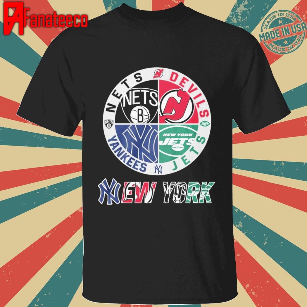 Brooklyn Nets x New York Yankees x New York Jets x New Jersey Devils 2025 shirt