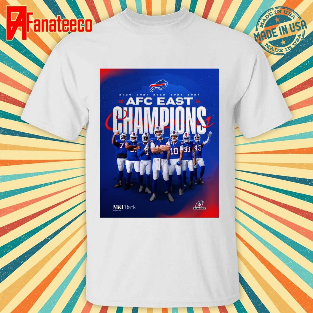 Buffalo Bills 2020 2021 2022 2023 2024 AFC East Champions shirt