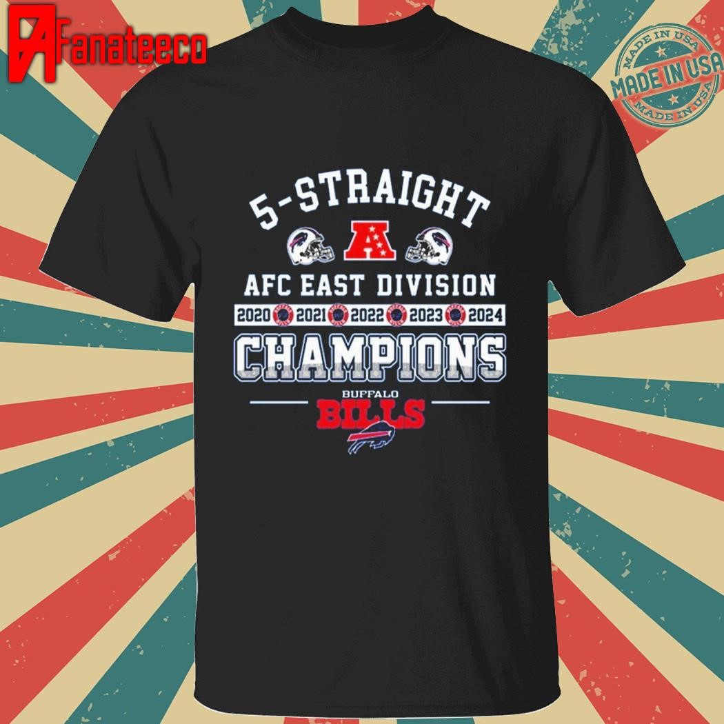 Buffalo Bills Champions 5-Straight AFC East Division 2024 T-Shirt