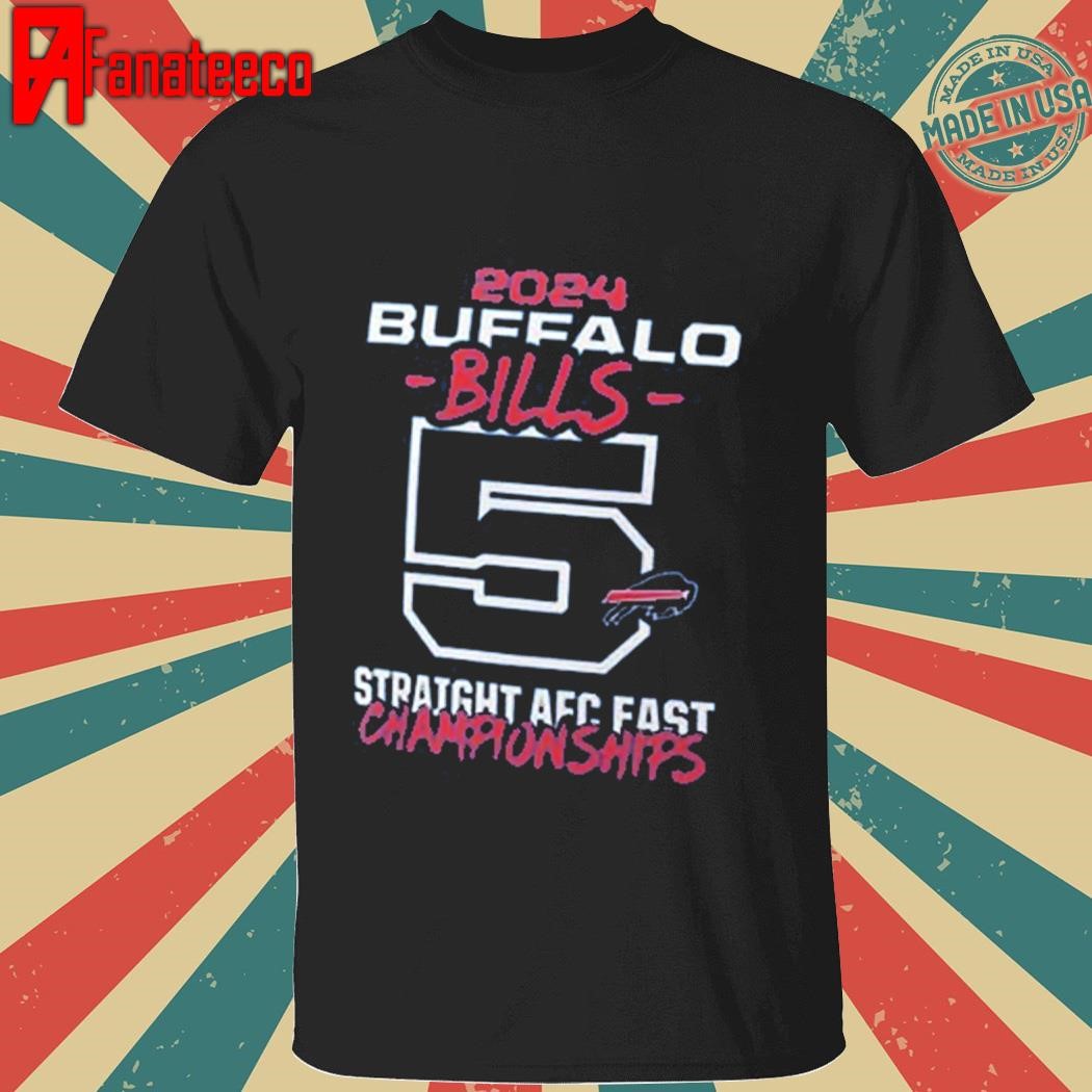 Buffalo Bills Five-Straight 2024 AFC East Division Championships NFL Playoffs shirt