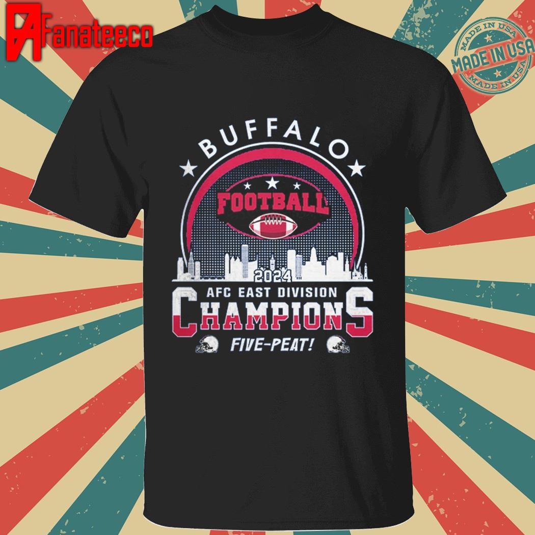 Buffalo Bills Football 2024 AFC East Champions Skyline Five Peat shirt