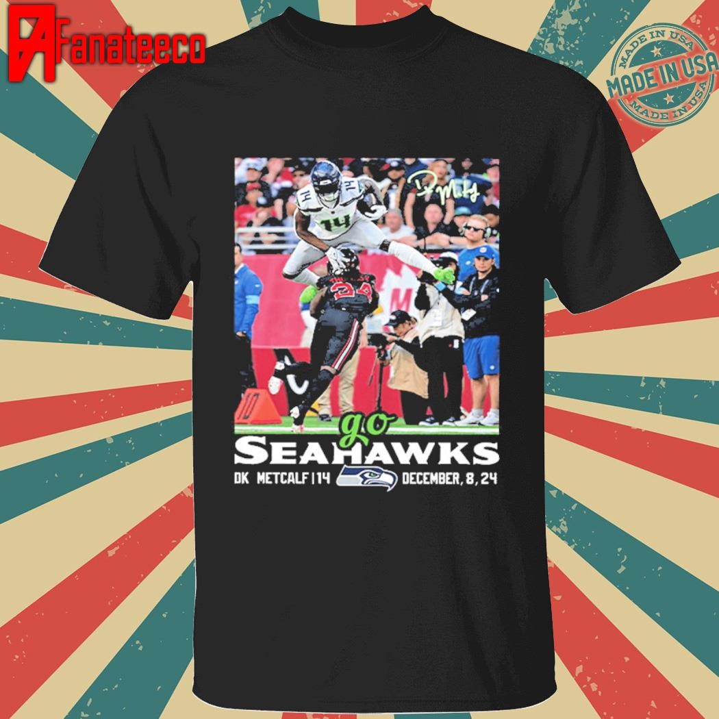 DK Metcalf Jumps Over Starling Thomas V Go Seahawks Shirt