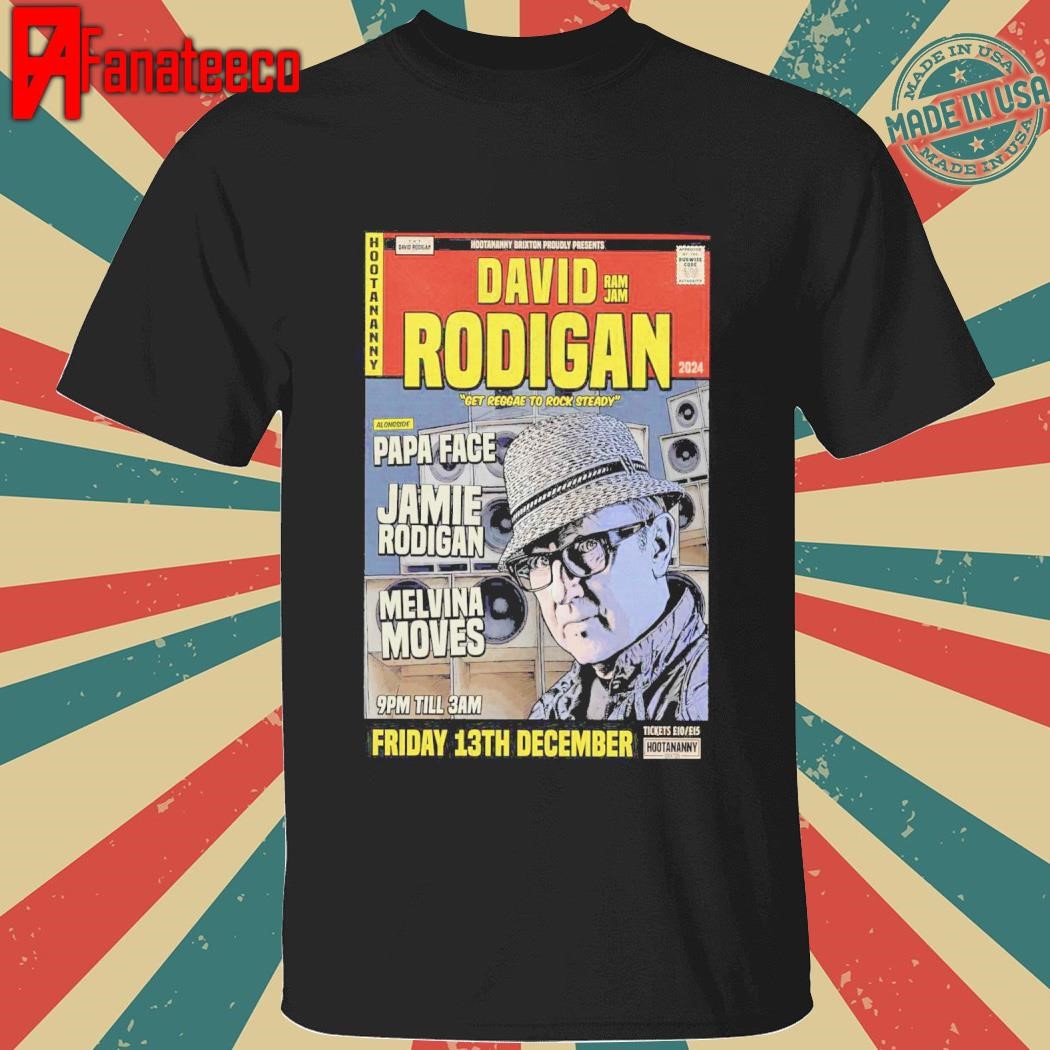 David RodiganHootananny Brixton On Dec 13 2024 in London UK Tour shirt