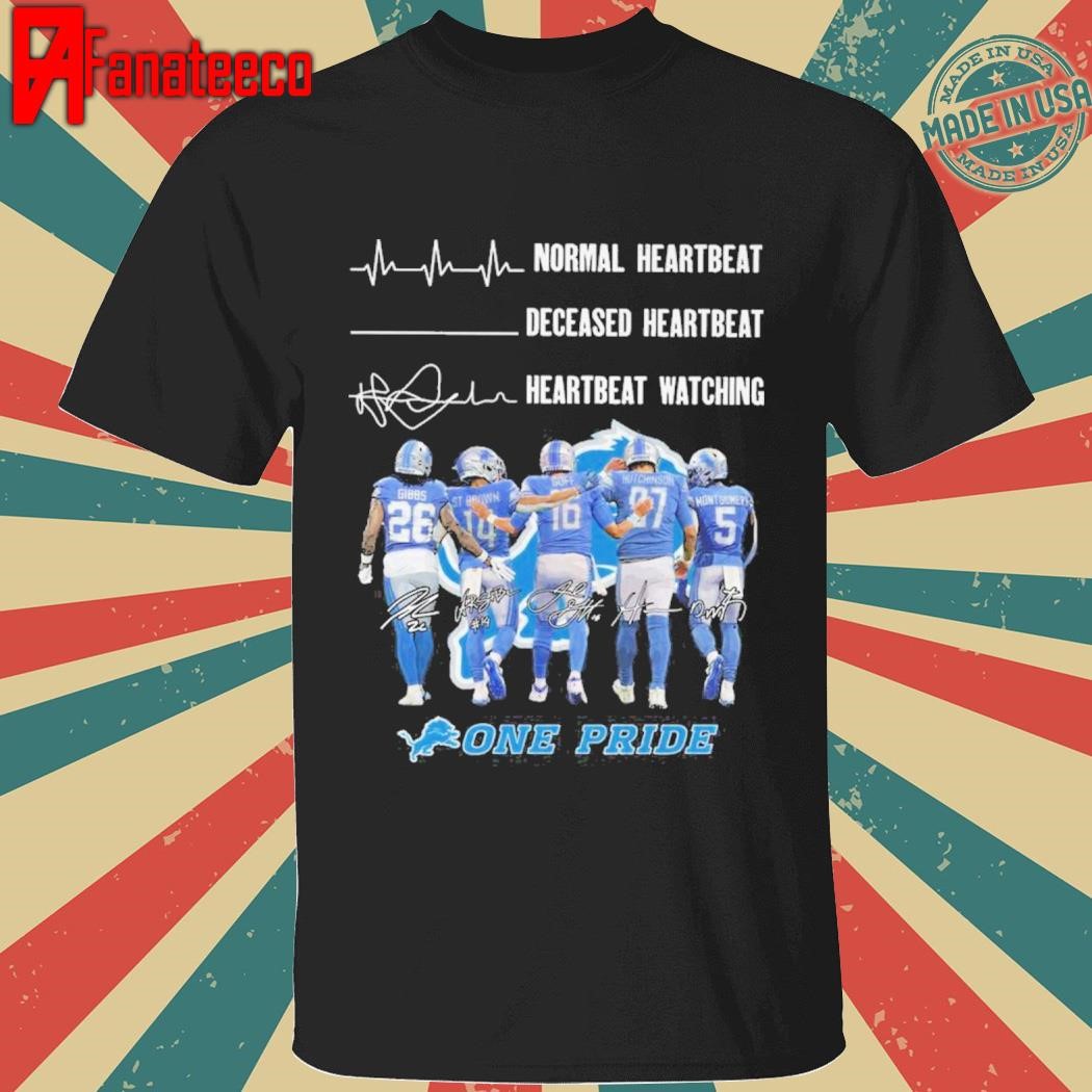 Detroit Lions Crazy Heartbeat Watching Them Playing 2024 T-Shirt