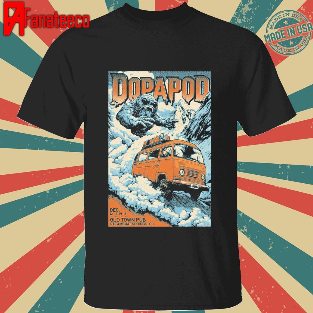 Dopapod Old Town Pub In Steamboat Springs CO Dec 12-15 2024 Tour shirt