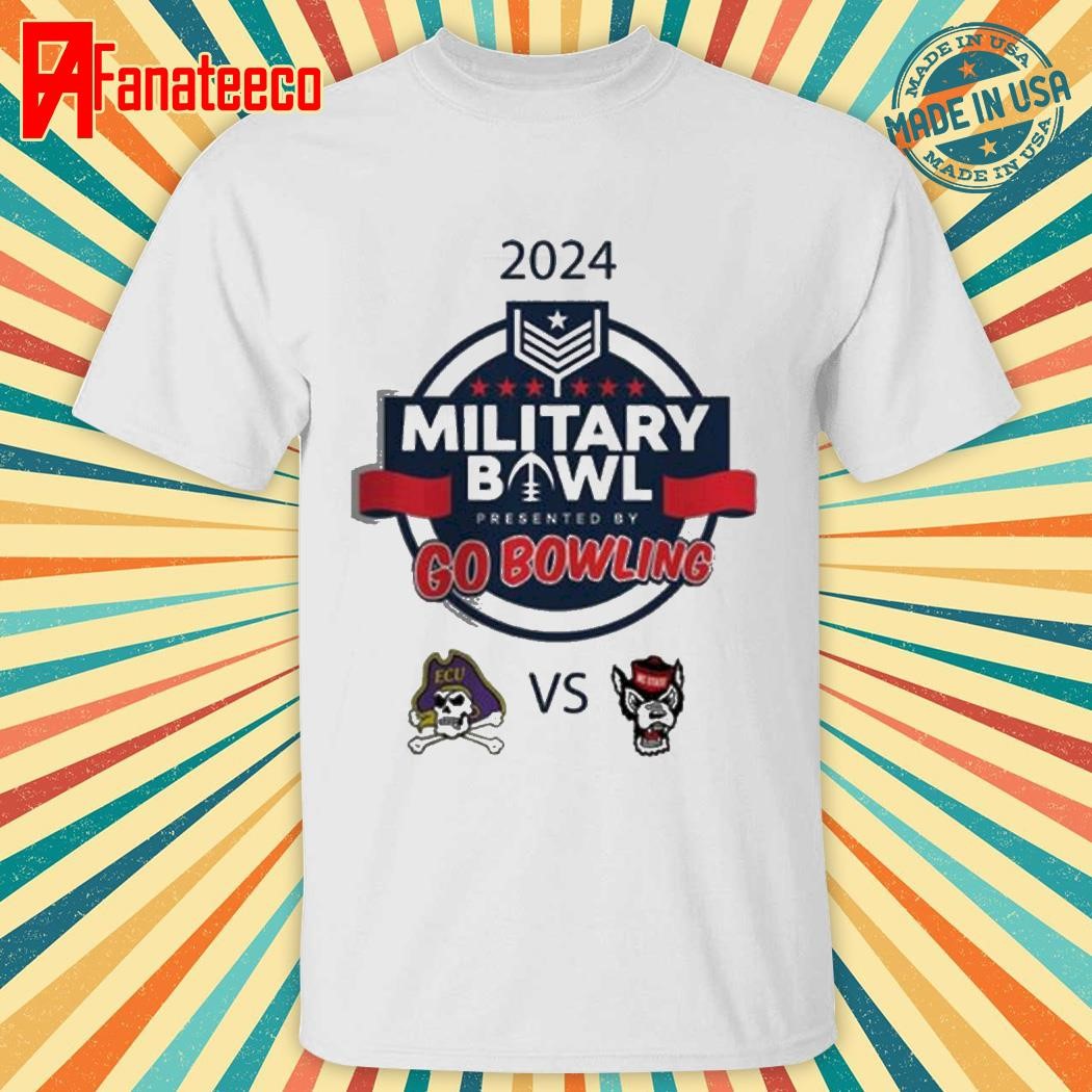 Go Bowling Military Bowl 2024 East Carolina Pirates Versus NC State Wolfpack Matchup In Annapolis Maryland On December 28 2024 shirt