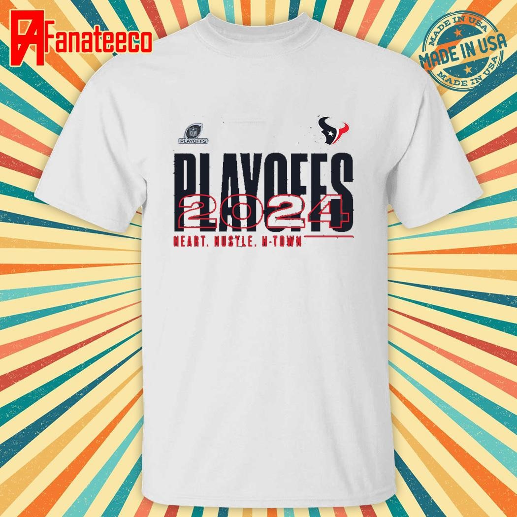 Houston Texans 2024 NFL Playoffs Heart Hustle H-town T-Shirt