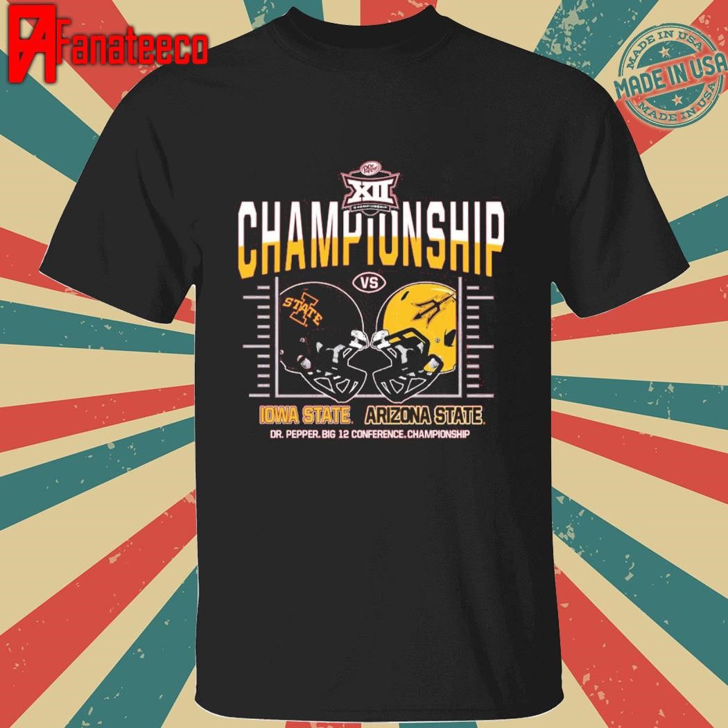 Iowa State Vs Arizona State Matchup Champion 2024 Big 12 Championship Helmet to Helmet shirt