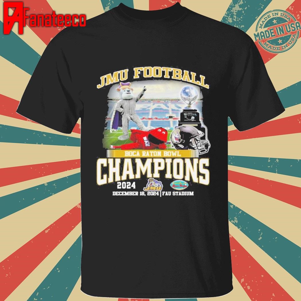 James Madison Dukes Football Boca Raton Bowl Champions 2024 T-Shirt