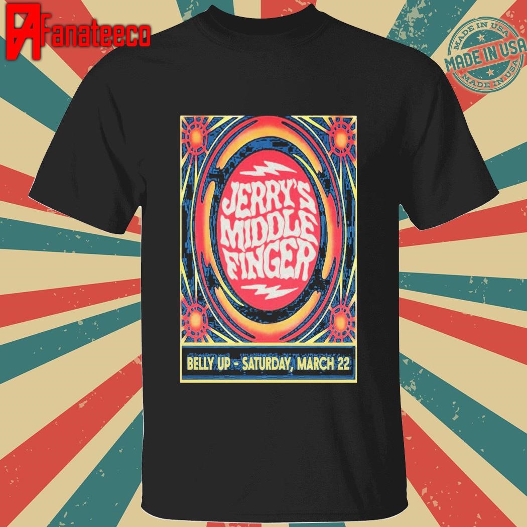 Jerry's Middle Finger Mar 22 2025 Solana Beach CA Tour shirt