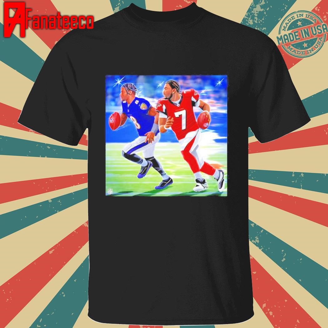 Lamar Jackson passes Michael Vick for the all-time QB rushing yards record shirt