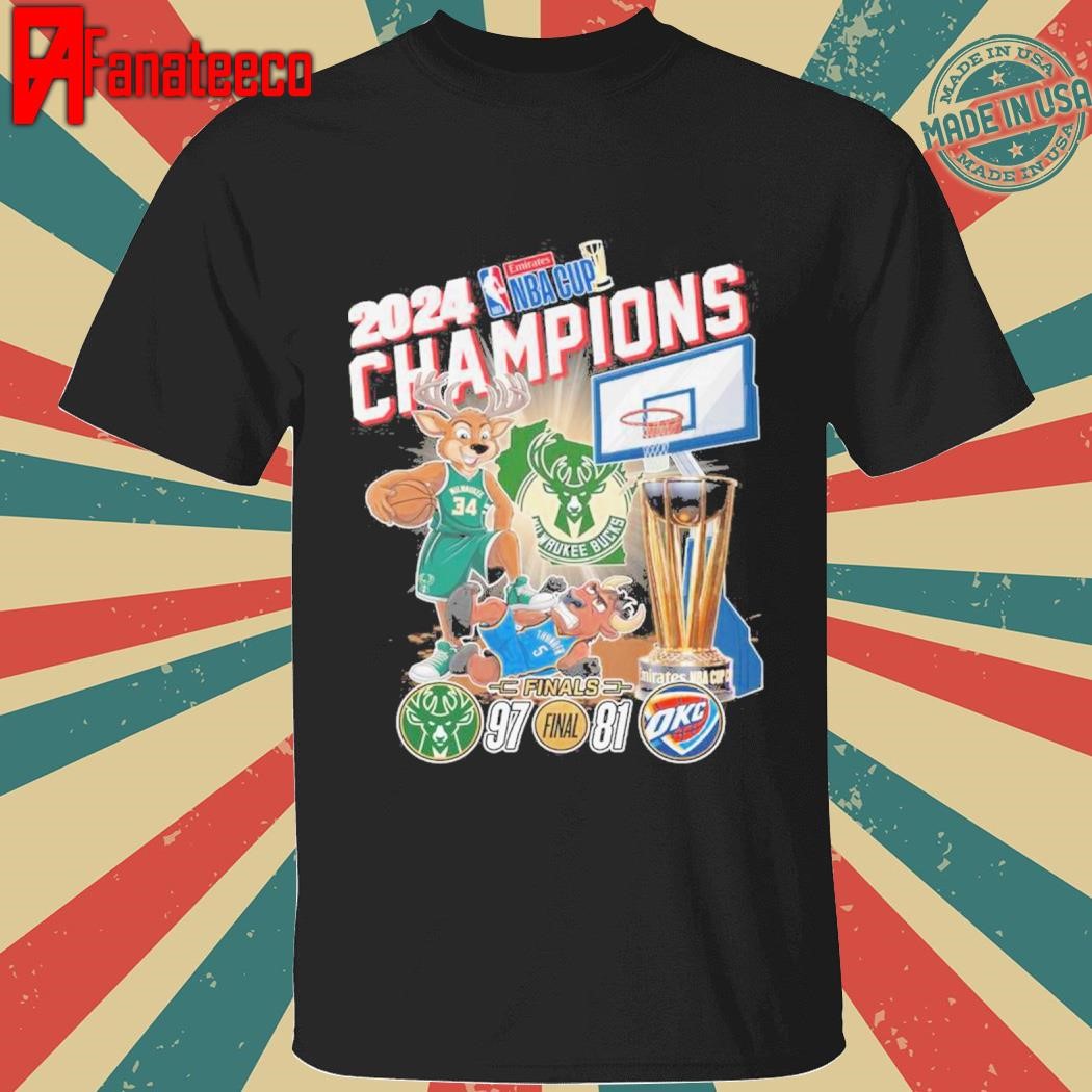 Milwaukee Bucks 2024 NBA Cup Champions Fan Celebration T-Shirt