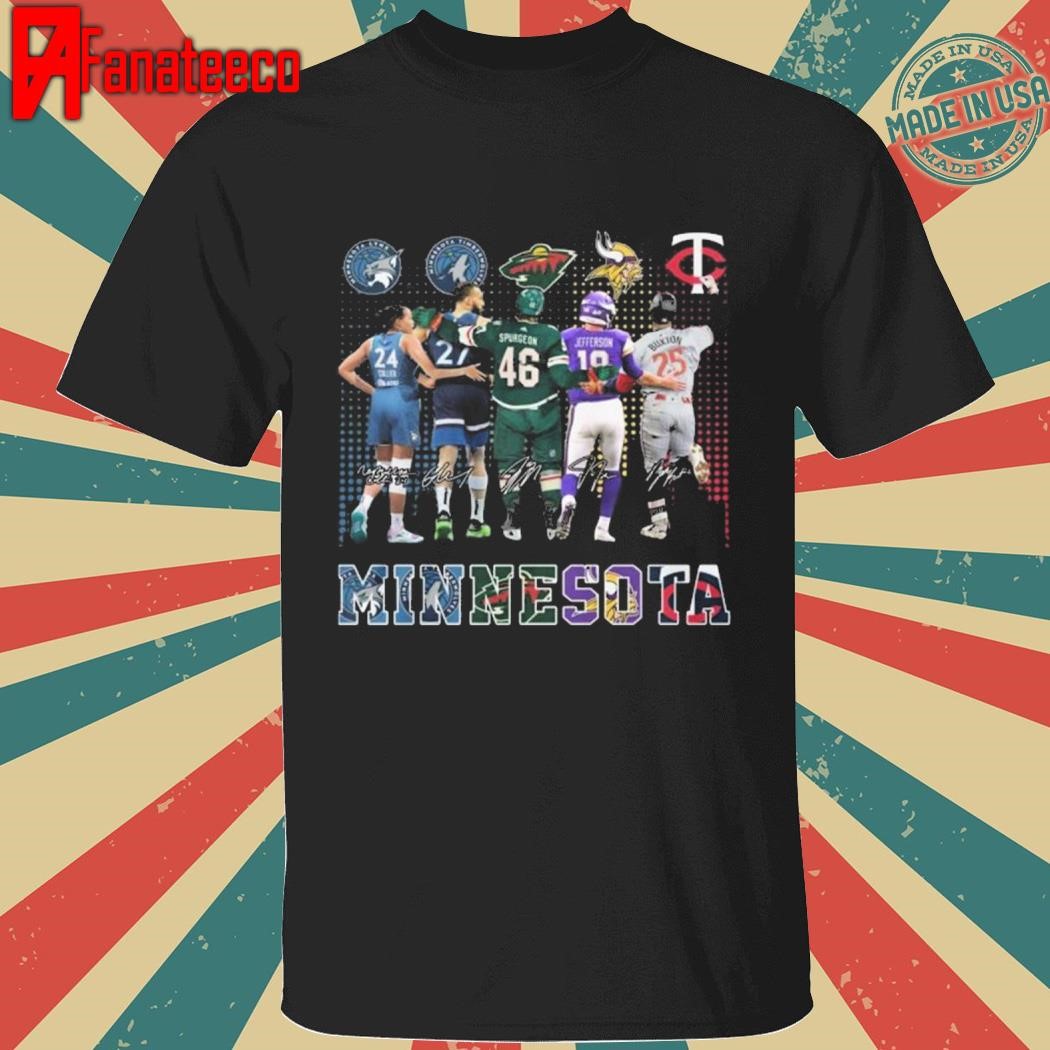 Minnesota Lynx Timberwolves Minnesota Wild Vikings Minnesota Twins 2024 T-Shirt