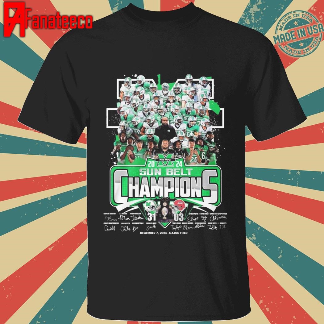 NCAA Marshall Thundering Herd 2024 Sun Belt Champions shirt