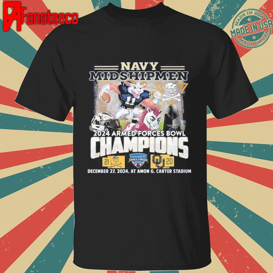 Navy Midshipmen 2024 Armed Forces Bowl Champions 21-20 shirt