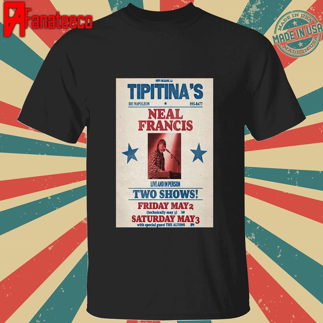 Neal Francis May 2-3 2025 New Orleans LA Tour shirt