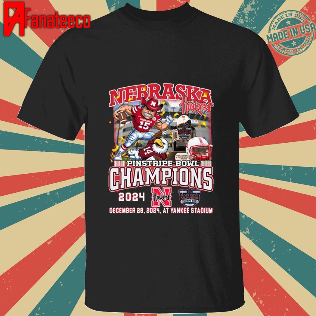 Nebraska Cornhuskers Pinstripe Bowl Champions 2024 at yankee stadium shirt