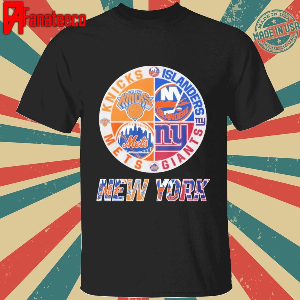 New York Knicks x New York Mets x New York Giants x New York Islanders 2025 shirt