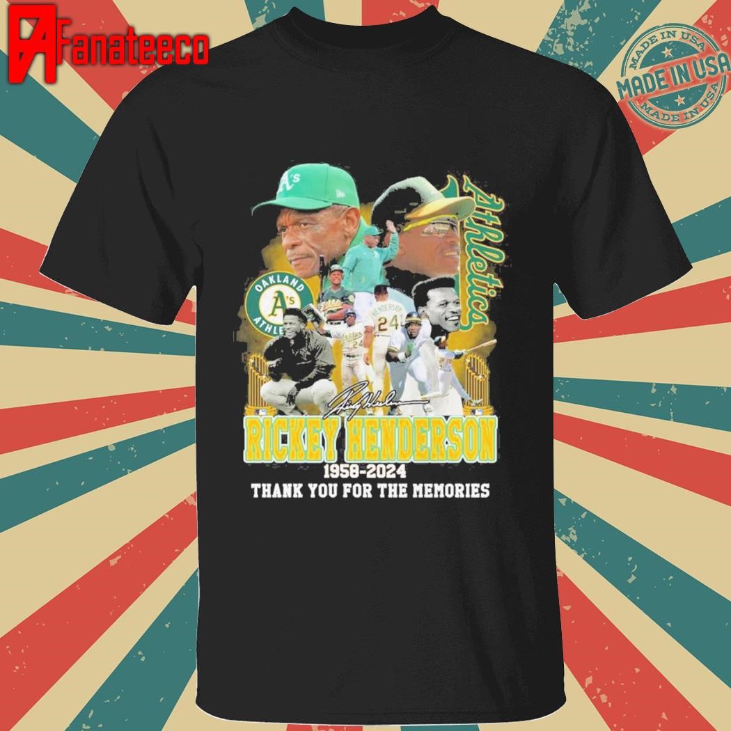 Oakland Athletics Legends Rickey Henderson 1958 2024 T Shirt