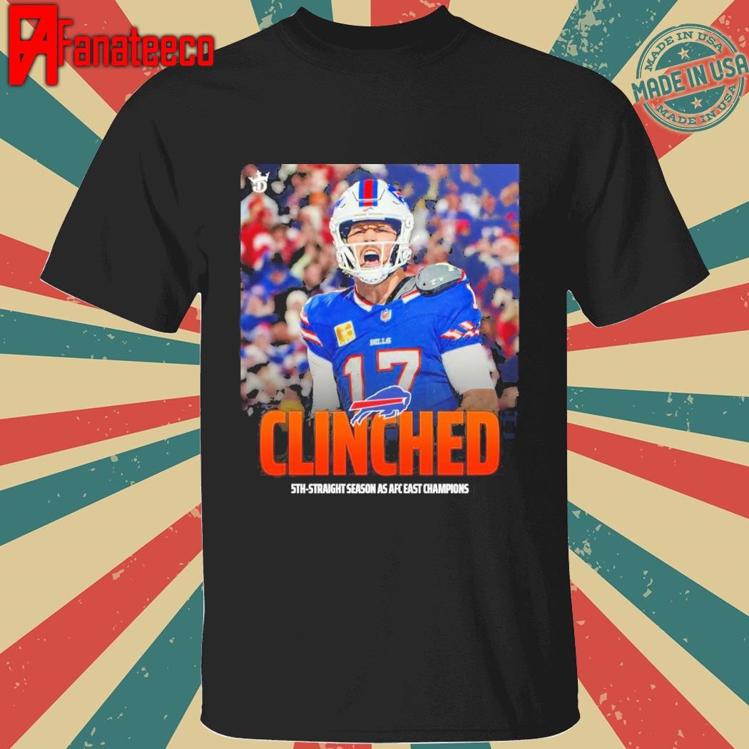 Official NFL Buffalo Bills 2024 Clinched 5th-Straight Season As AFC East Champions shirt