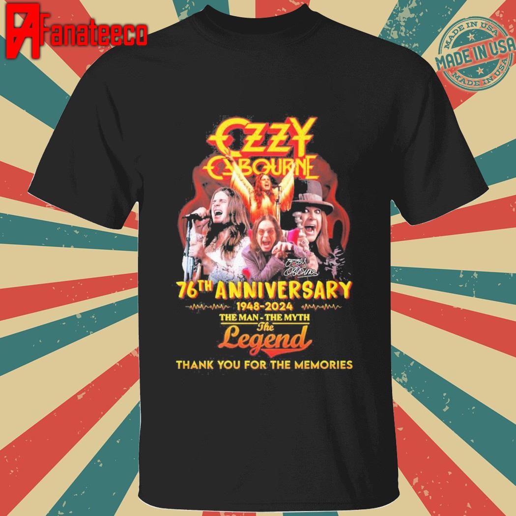 Ozzy Osbourne 76th Anniversary 1948-2024 The Man-The Myth The Legend Thank You For The Memories shirt