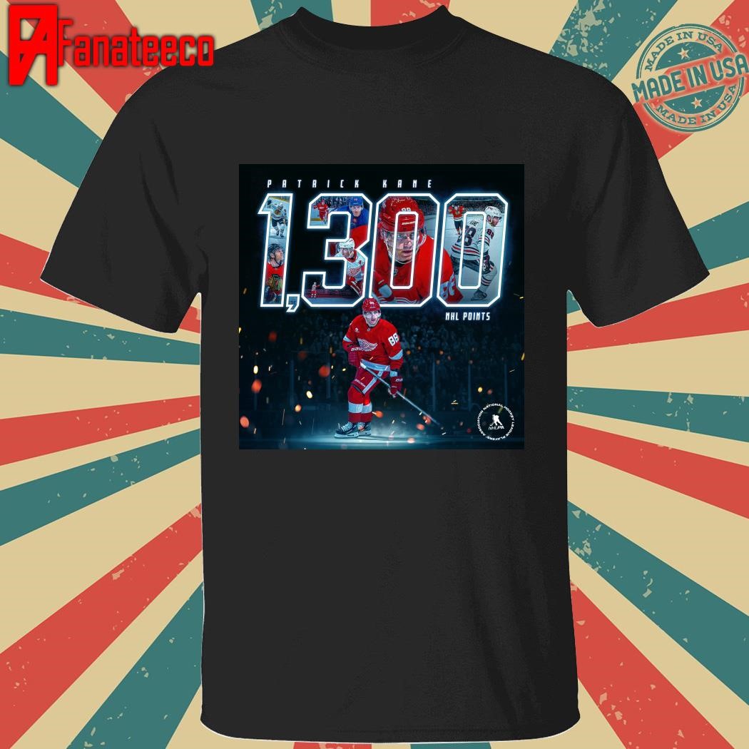 Patrick Kane and Detroit Red Wings 1,300 NHL points shirt