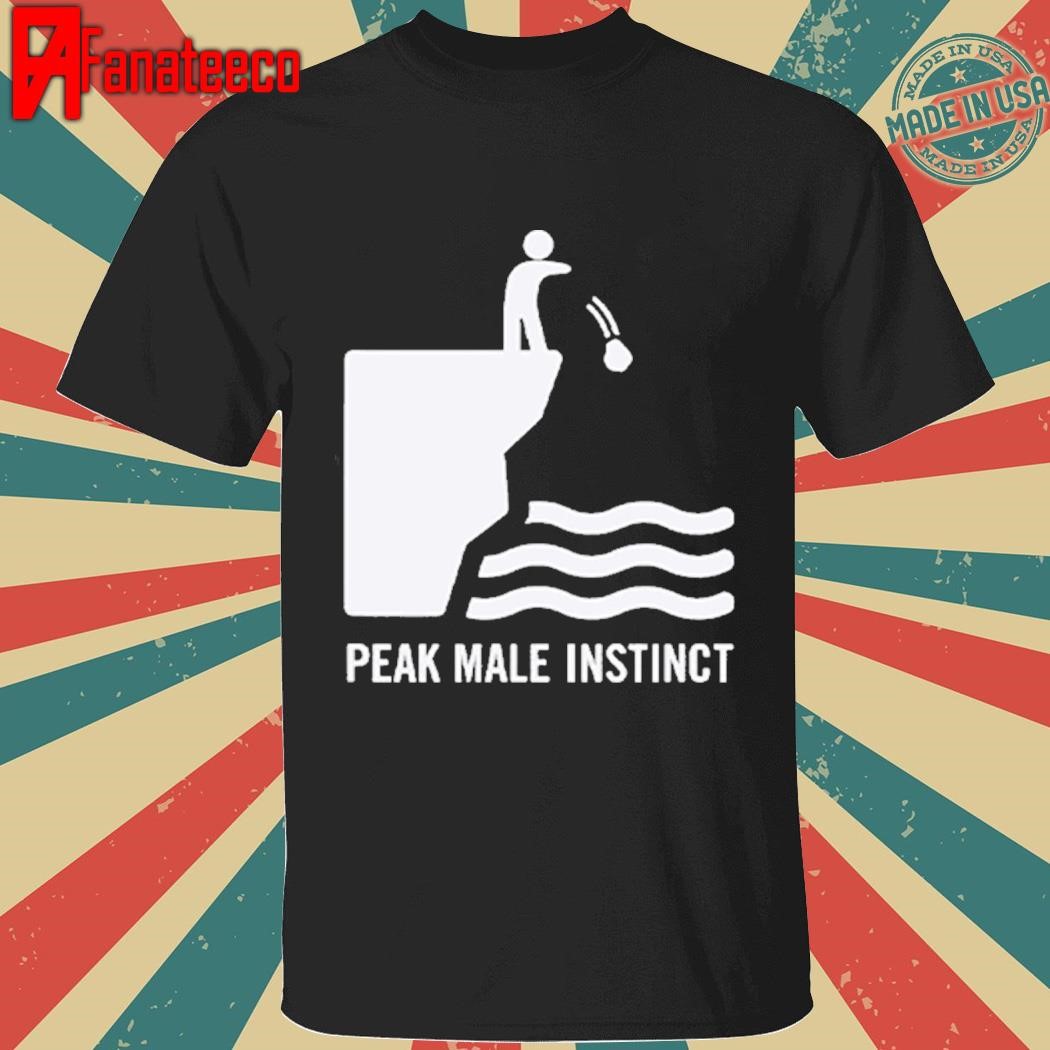 Peak Male Instinct Funny Cliff Rock Throwing Shirt