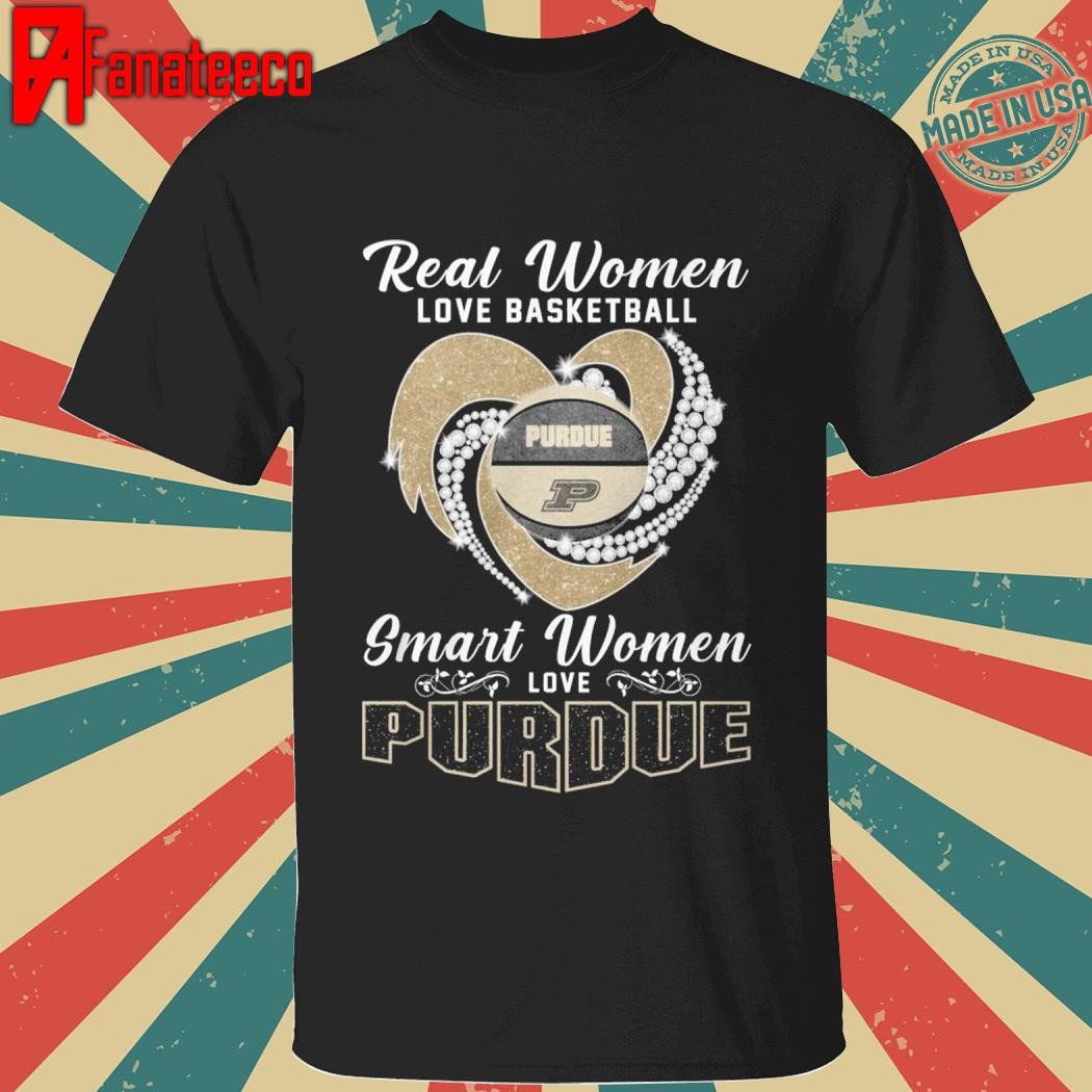 Real Women Love Basketball Smart Women Love Purdue Boilermakers T-Shirt