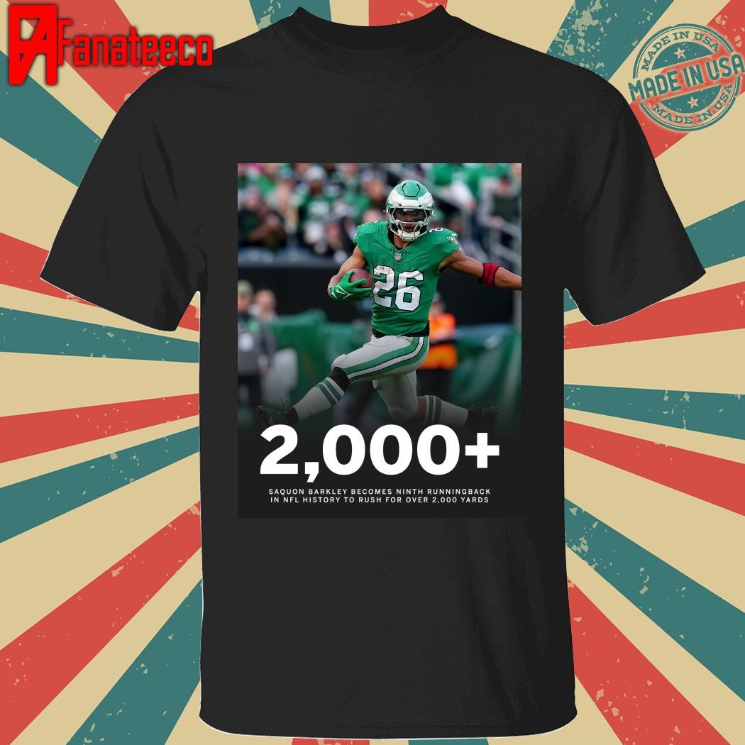 Saquon barkley reaches 2k rushing yards shirt