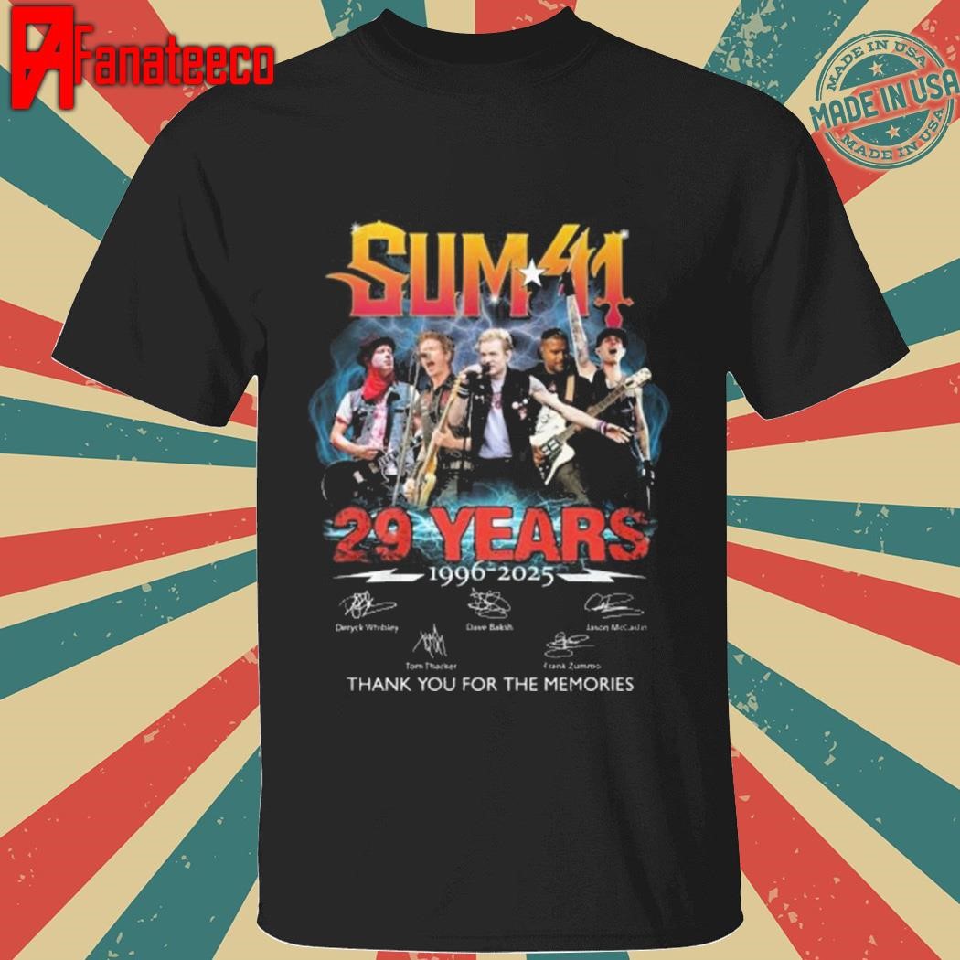 Sum 41 29 Years 1996-2025 Signature Thank You For The Memories Unisex T-Shirt